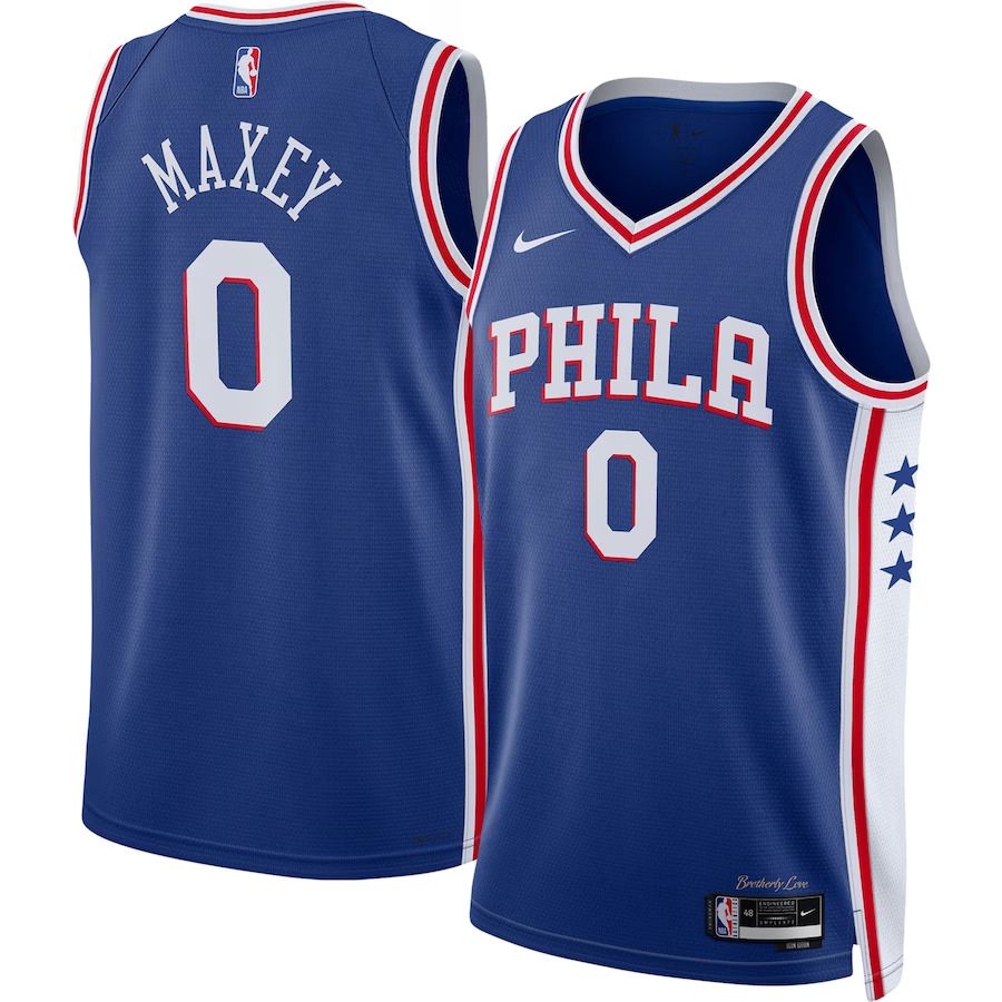 Men Philadelphia 76ers #0 Tyrese Maxey Nike Royal 2022-23 Swingman NBA Jersey